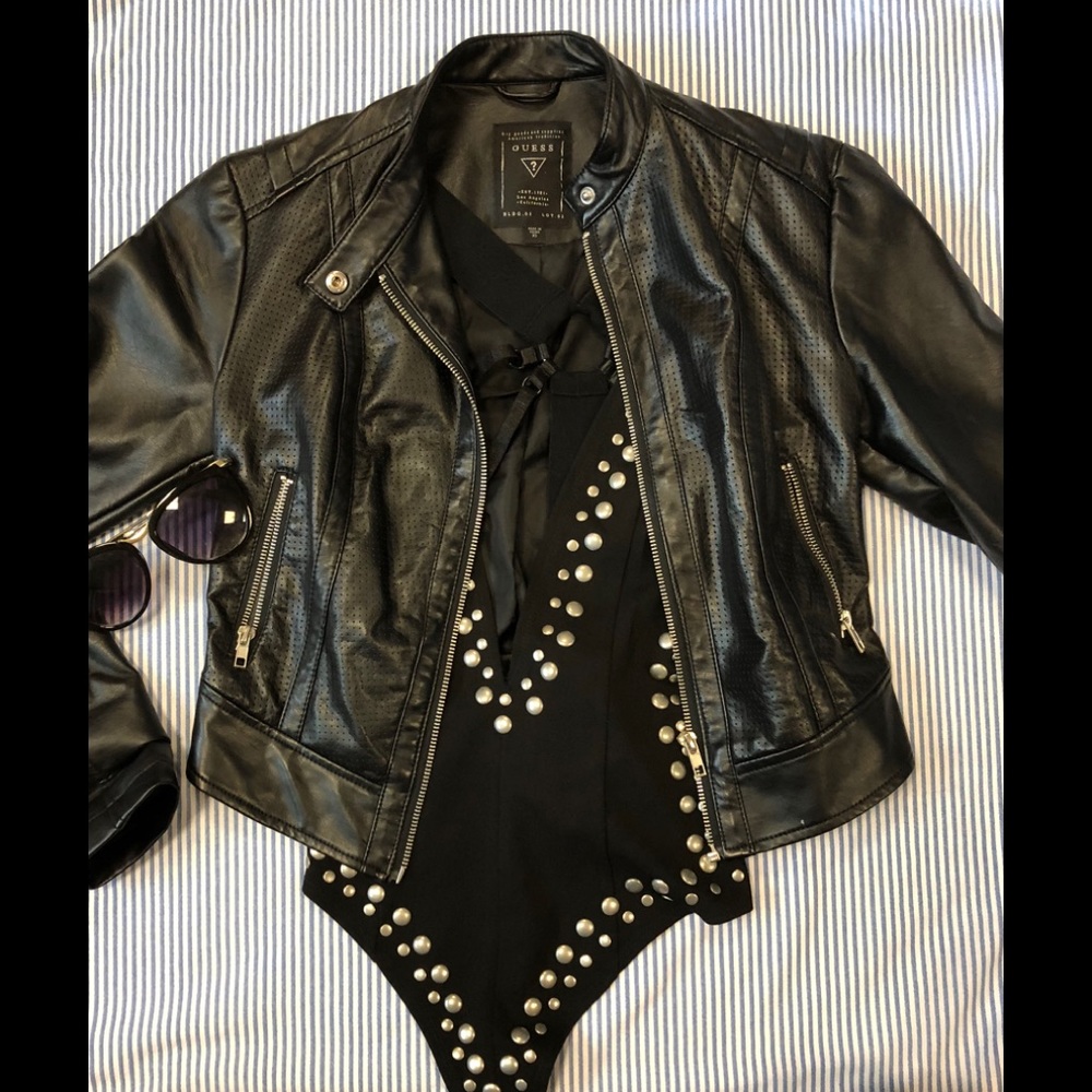 Sexy Black Studded Bodysuit by San Joy